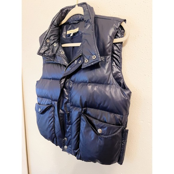 SEE BY CHLOÉ Navy Sleeveless Down Jacket Puff Vest Elastic Waist Size 8 - Picture 5 of 12